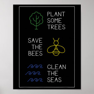 Affiche Protection de l'environnement, Arbres Plantes, Sau