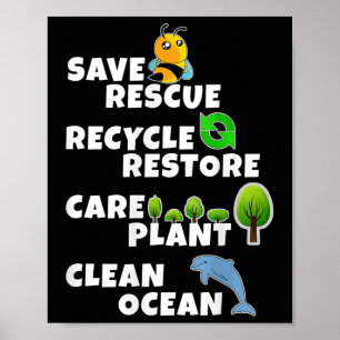 Affiche Protection de l'environnement, Climat, Nature, Rec