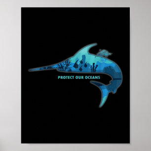 Affiche Protection De l'environnement contre les poissons