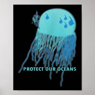 Affiche Protection de l'environnement par les méduses, pro