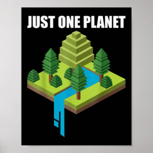 Affiche Protection de l'environnement Rétro Juste Planète