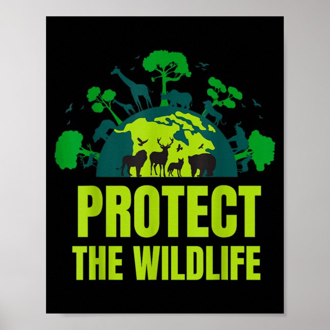 Affiche Protéger la faune nature _ jour de la terre sauver (Devant)