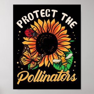 Affiche Protéger les pollinisateurs Sauver les abeilles mi