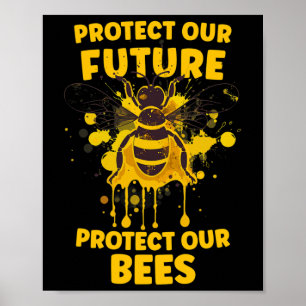 Affiche Protéger nos abeilles - Jour des terres Apiculteur