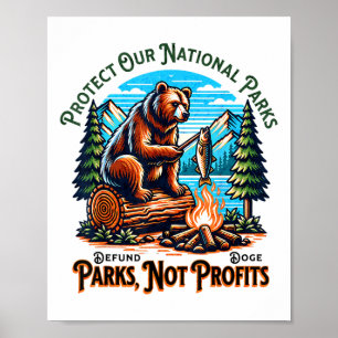 Affiche Protéger Nos Parcs Nationaux Défendre Les Parcs De