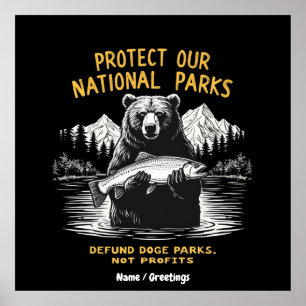 Affiche Protéger Nos Parcs Nationaux Défendre Les Parcs Do