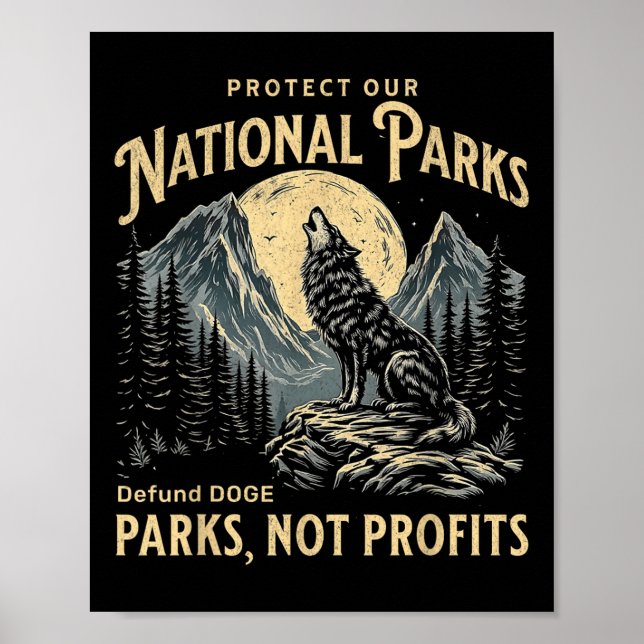 Affiche Protéger nos parcs nationaux Défund Doge Parcs et  (Devant)