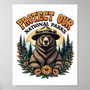 Affiche Protéger Nos Parcs Nationaux Résiste À Alt Us Bear