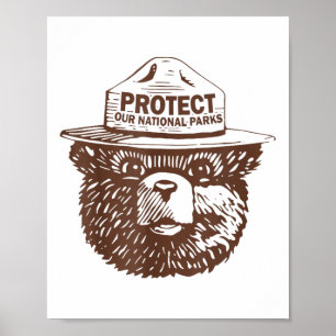 Affiche Protéger nos parcs Ours Graphic Parc national Funn