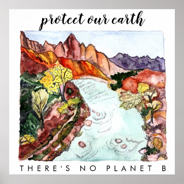 Affiche PROTÉGER NOTRE Aquarelle du parc national de la ZO (Devant)