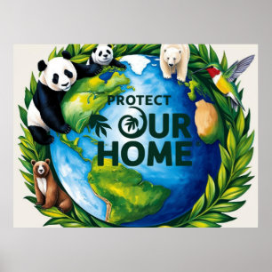 Affiche Protégez l'éco-monument virtuel de notre maison