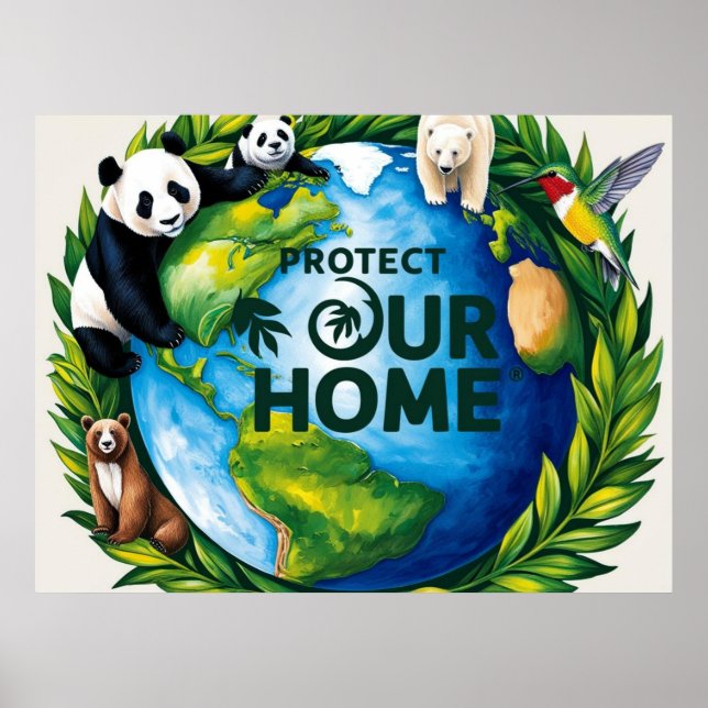Affiche Protégez l'éco-monument virtuel de notre maison (Devant)