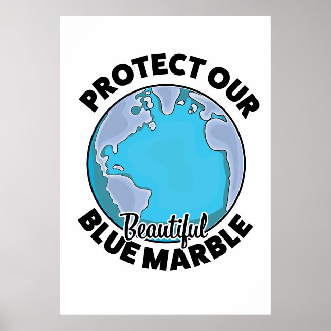 Affiche Protégez notre beau marbre bleu (Devant)