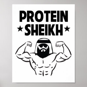 Affiche Protein Sheikh Amusant Arabe Salle De Sport Fitnes