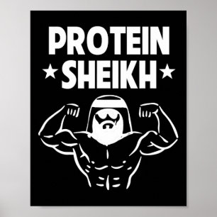 Affiche Protein Sheikh Amusant Arabe Salle De Sport Fitnes