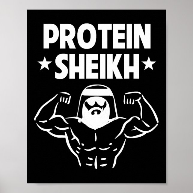 Affiche Protein Sheikh Amusant Arabe Salle De Sport Fitnes (Devant)
