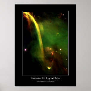 Affiche Protostar HH34 près d'Orion - astronomie spatiale