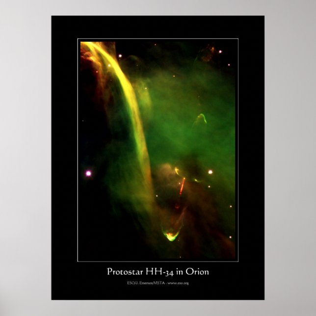 Affiche Protostar HH34 près d'Orion - astronomie spatiale (Devant)