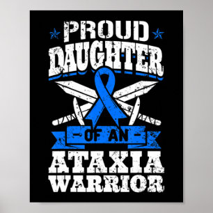 Affiche Proud Daughter Of An Ataxia Warrior Blue Awareness