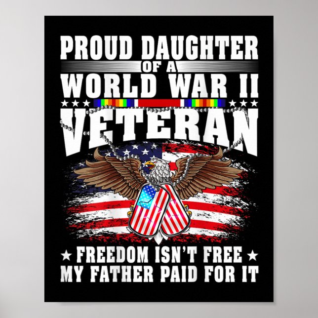 Affiche Proud Daughter Of World War 2 Veteran Military Vet (Devant)