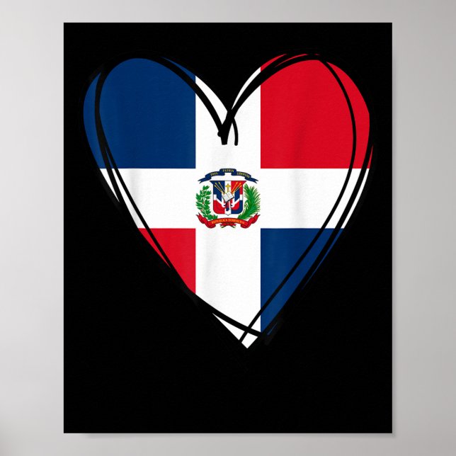 Affiche Proud Dominican Boy Girl Aunt Dad Mama Cool Flag H (Devant)
