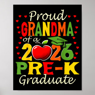 Affiche Proud grandma of 2026 pre-k graduate mothers day