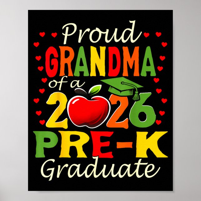 Affiche Proud grandma of 2026 pre-k graduate mothers day (Devant)