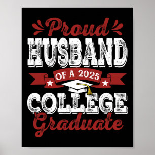Affiche Proud Husnd De 2025 Graduate College Chemise Gradu