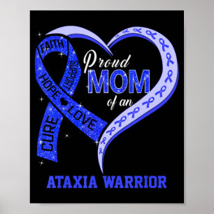 Affiche Proud Maman Of An Ataxia Warrior Blue Ribbon Match
