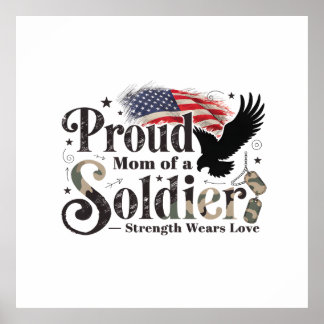 Affiche Proud Military Mom Soldier Pride Art