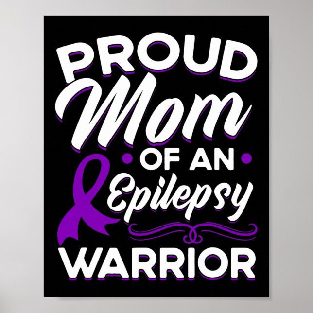 Affiche Proud Mom Of An Epilepsy Warrior Epilepsy Awarenes (Devant)