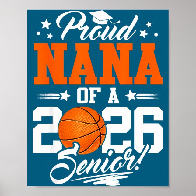 Affiche Proud Nana Of A 2026 Senior Graduate Basketball  (Devant)