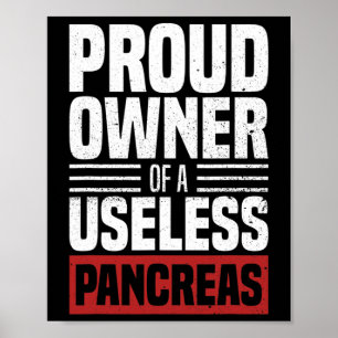 Affiche Proud Owner Of A Useless Pancreas Diabète Awarene