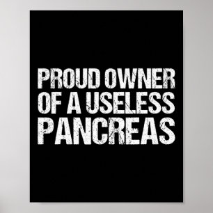 Affiche Proud Owner Of A Useless Pancreas Diabète Awarene