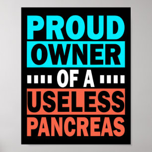 Affiche Proud Owner Of A Useless Pancreas Diabète Awarene