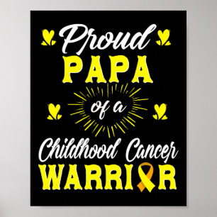 Affiche Proud Papa D'Une Enfance Cancer Guerrier Sensibili
