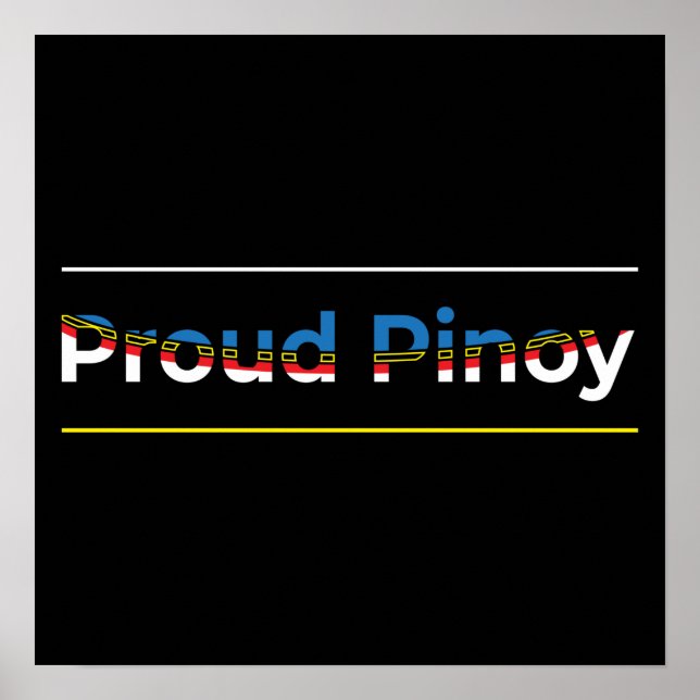 Affiche Proud Pinoy - Drapeau philippin Géométrique Abstra (Devant)