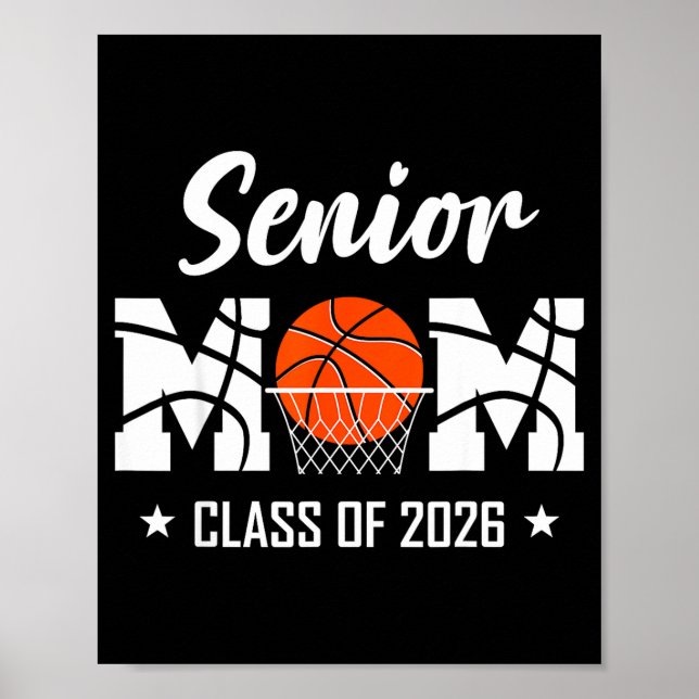 Affiche Proud senior basketball mom 2026 graduation  (Devant)