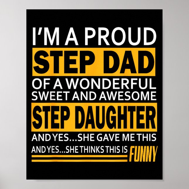Affiche Proud Step Dad Father Day Gift For Stepdad From St (Devant)