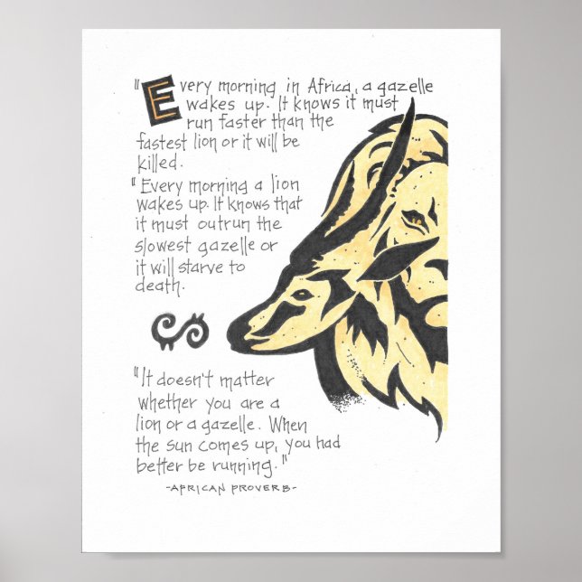 Affiche Proverbe africain (Devant)