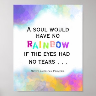 Affiche proverbe arc-en-ciel citation coloré abstrait