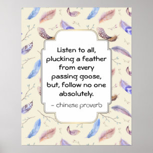 Affiche Proverbe chinois inspirant et intelligent