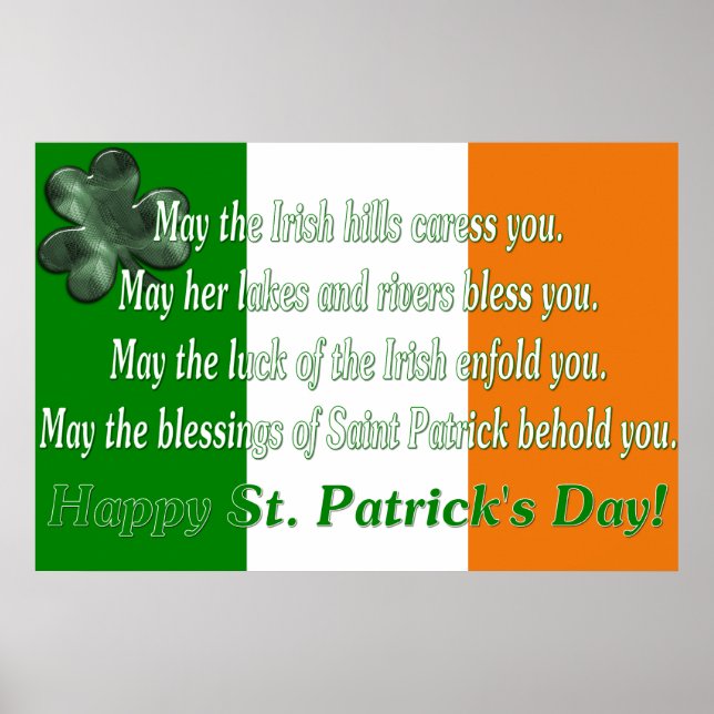 Affiche Proverbe irlandais 5 - Drapeau irlandais (Devant)