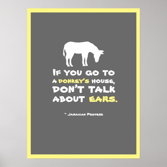 Affiche Proverbe jamaïcain (Devant)