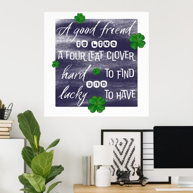Affiche Proverbe sur l’amitié-Proverbe sur l'amitié (Bureau à domicile)