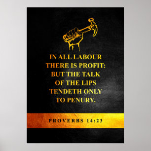 Affiche Proverbes 14:23 Verse de la Bible