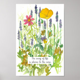 Affiche Proverbes 15:24 Écriture Bible Verse Poppy Cosmos