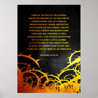 Affiche Proverbes 24:30-34 Versets de la Bible