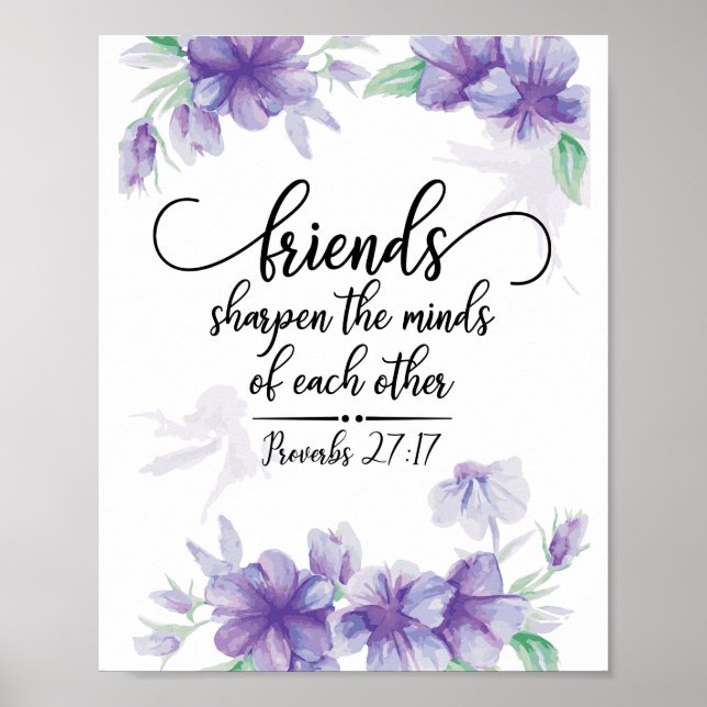 Affiche Proverbes 27:17 Amis Sharpen the Minds (Devant)