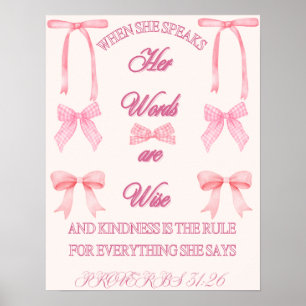 Affiche Proverbes 31 Versets de la Bible/Femme/Coquette/Ro